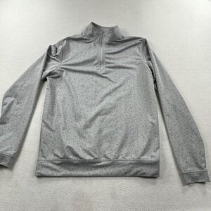 Peter Millar Pullover Mens Small Gray Skull Print Perth Performance Golf 1/4 Zip
